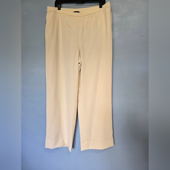 St. John Women's Wide-Leg Dress Pants Cream Size 14